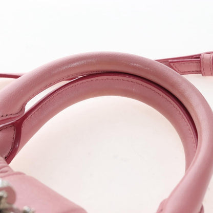 Miu Miu Crystal Convertible Top Handle Matelasse Leather, Pink, Leather, Handbag
