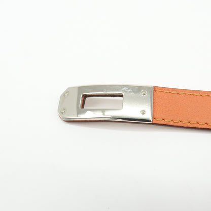 Hermes Kelly Double Tour Leather, Orange, Leather, Bracelet