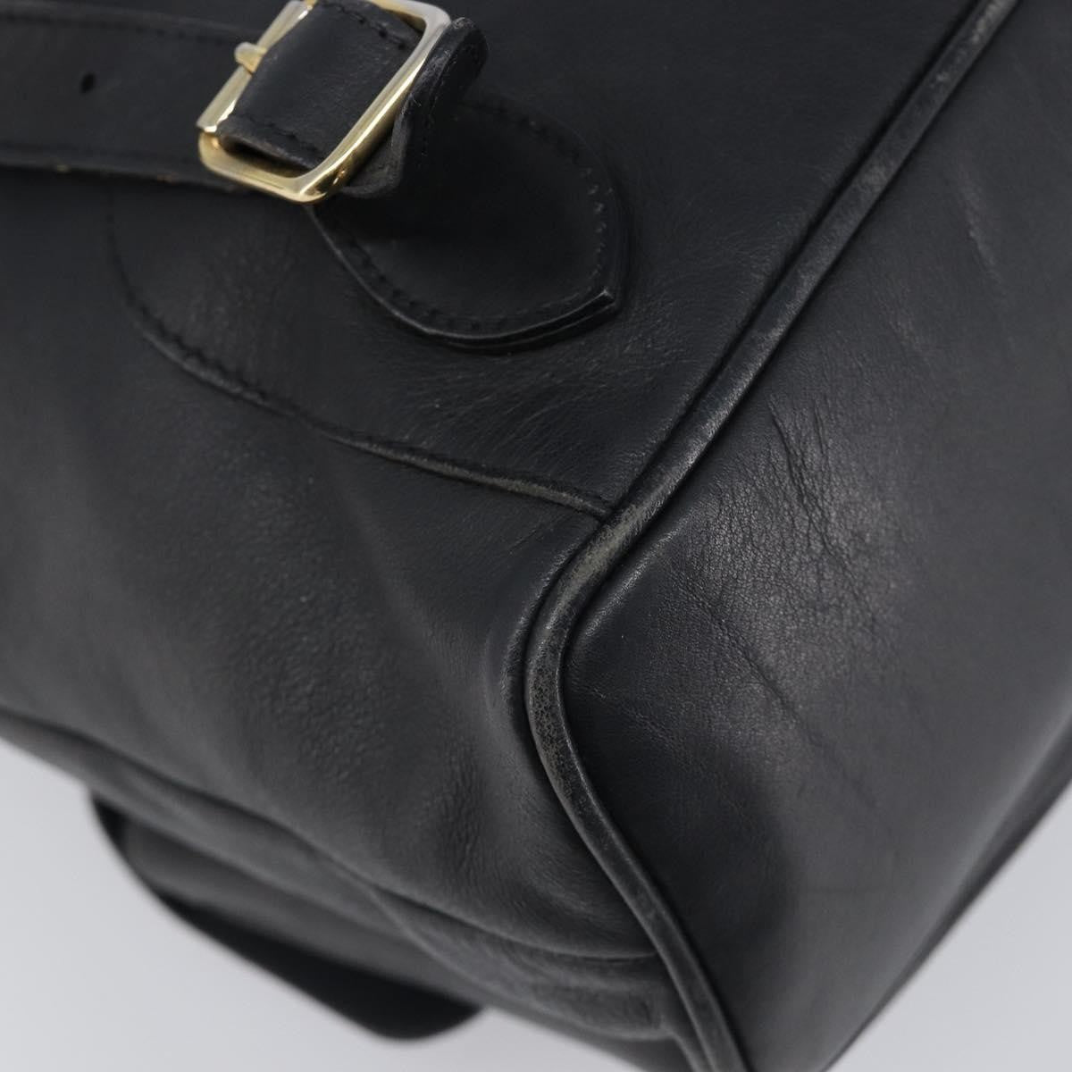 Gucci Vintage Bamboo Leather, Black, Leather, Backpack