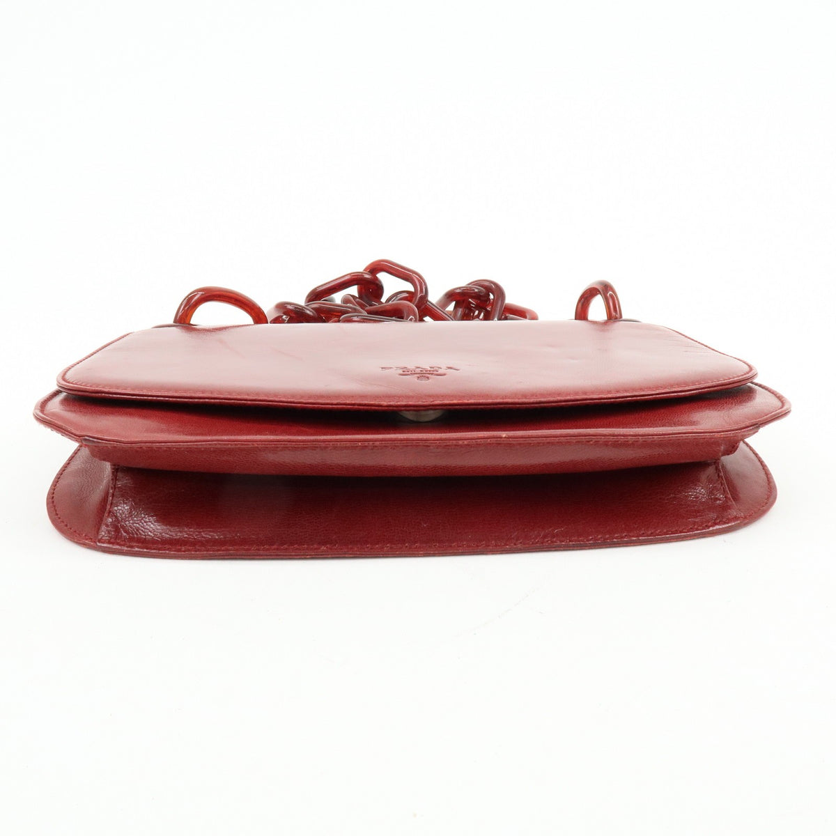 Prada Shoulder Leather, Red, Leather, Shoulder Bag