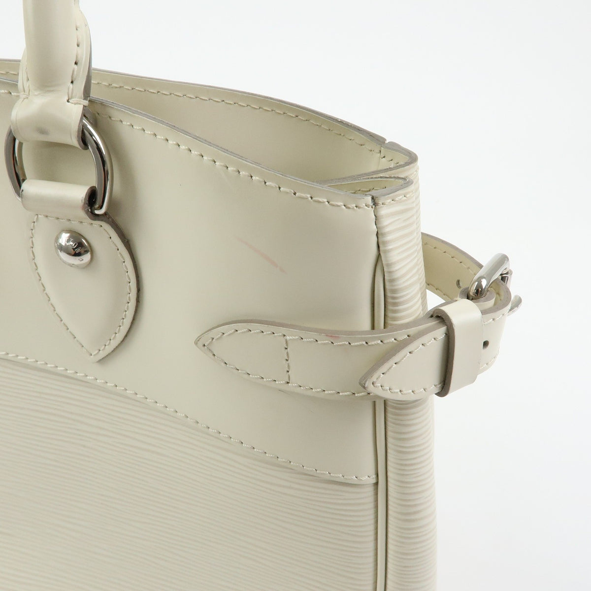 Louis Vuitton Passy Epi Leather, White, Leather, Tote Bag