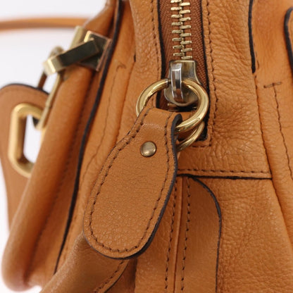 Chloe Paraty Top Handle Leather, Orange, Leather, Handbag