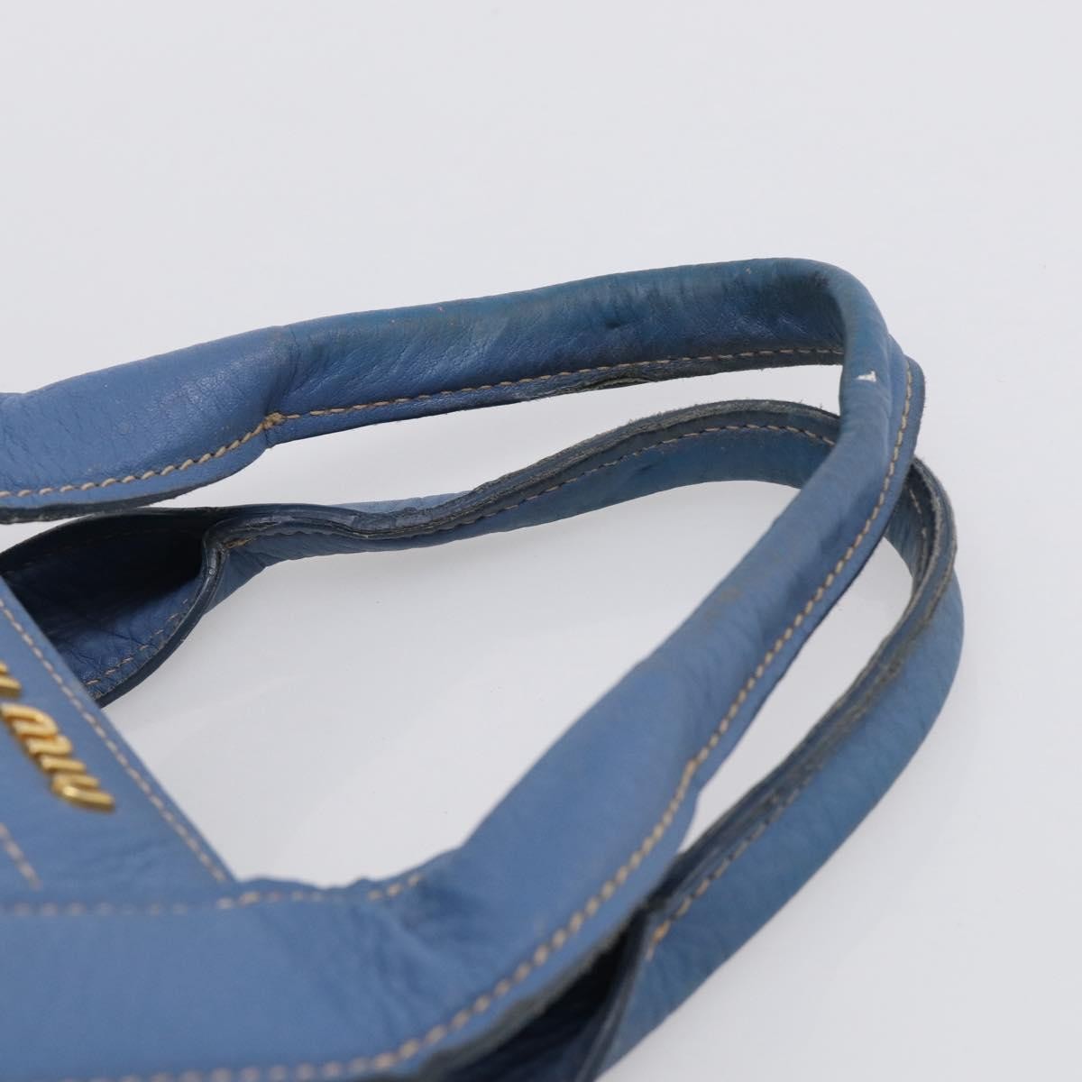 Miu Miu Beau Top Handle Leather, Blue, Leather, Handbag