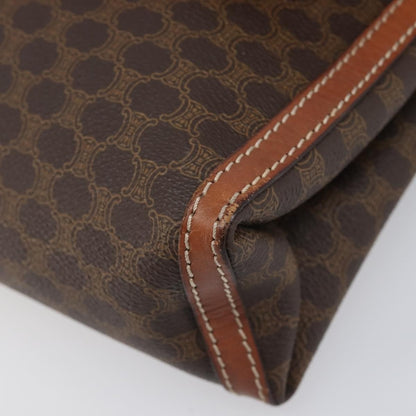 Celine Vintage Macadam Canvas and Leather, Brown, Canvas, Shoulder Bag