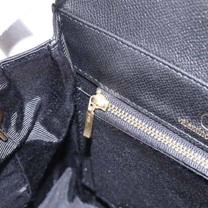 Valentino Garavani VLogo Leather, Black, Leather, Shoulder Bag