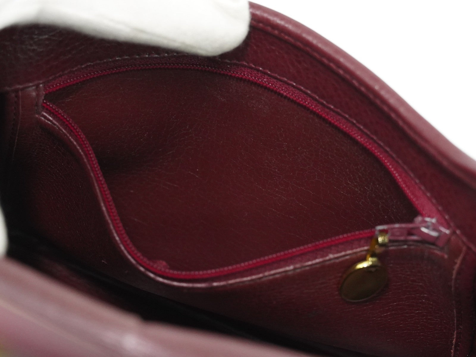 Christian Dior Vintage CD Flap Leather, Burgundy, Leather, Shoulder Bag