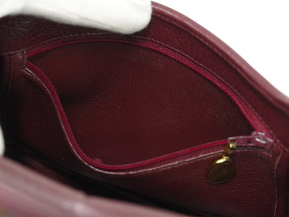 Christian Dior Vintage CD Flap Leather, Burgundy, Leather, Shoulder Bag