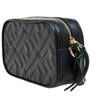 Fendi Camera Zucca Embossed Leather, Black, Leather, Handbag