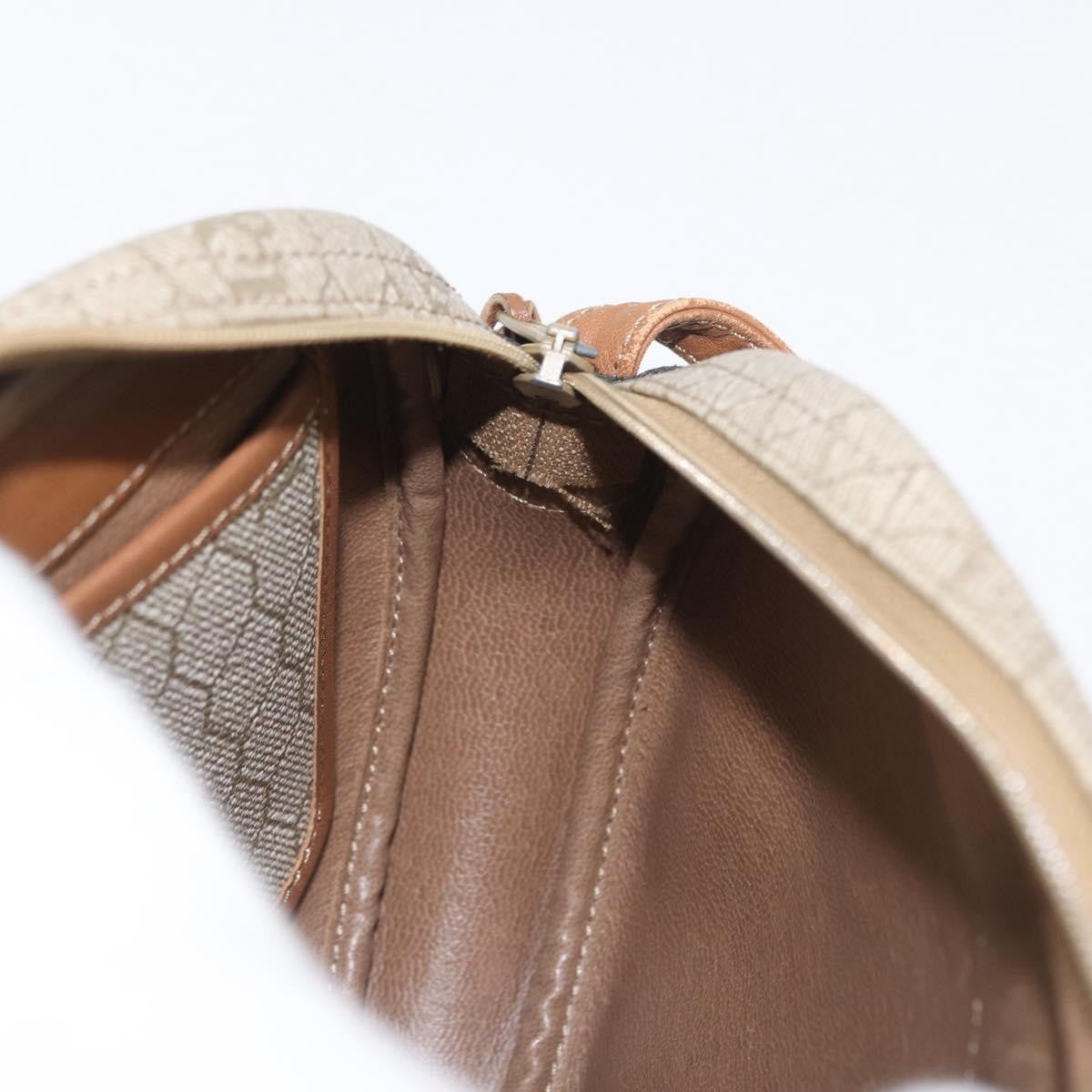 Christian Dior Vintage Honeycomb Canvas and Leather, Beige, Canvas, Shoulder Bag