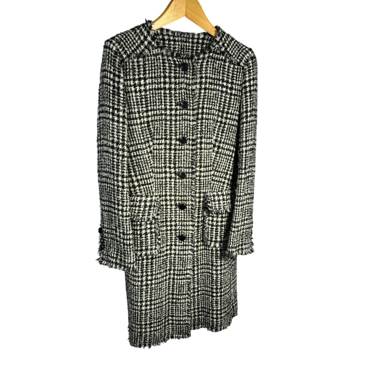 BROOKS BROTHERS Tweed Fringe Coat