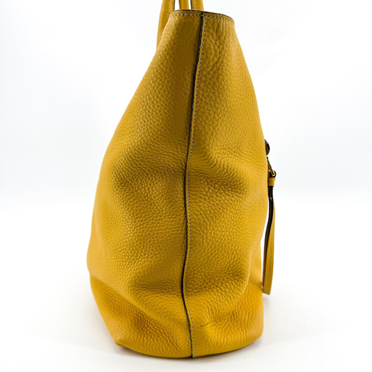 Prada Front Pocket Convertible Tote Leather, Yellow, Leather, Tote Bag