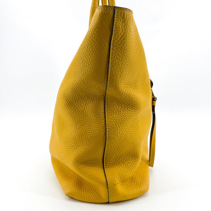 Prada Front Pocket Convertible Tote Leather, Yellow, Leather, Tote Bag