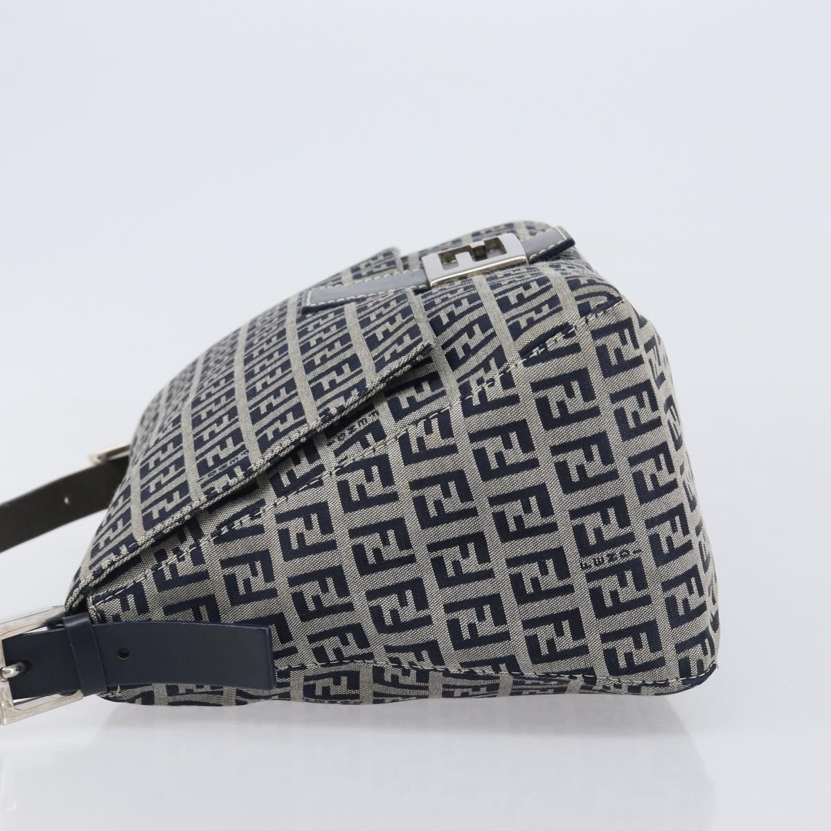 Fendi Zucchino Canvas Mamma Baguette Canvas, Navy, Canvas, Shoulder Bag