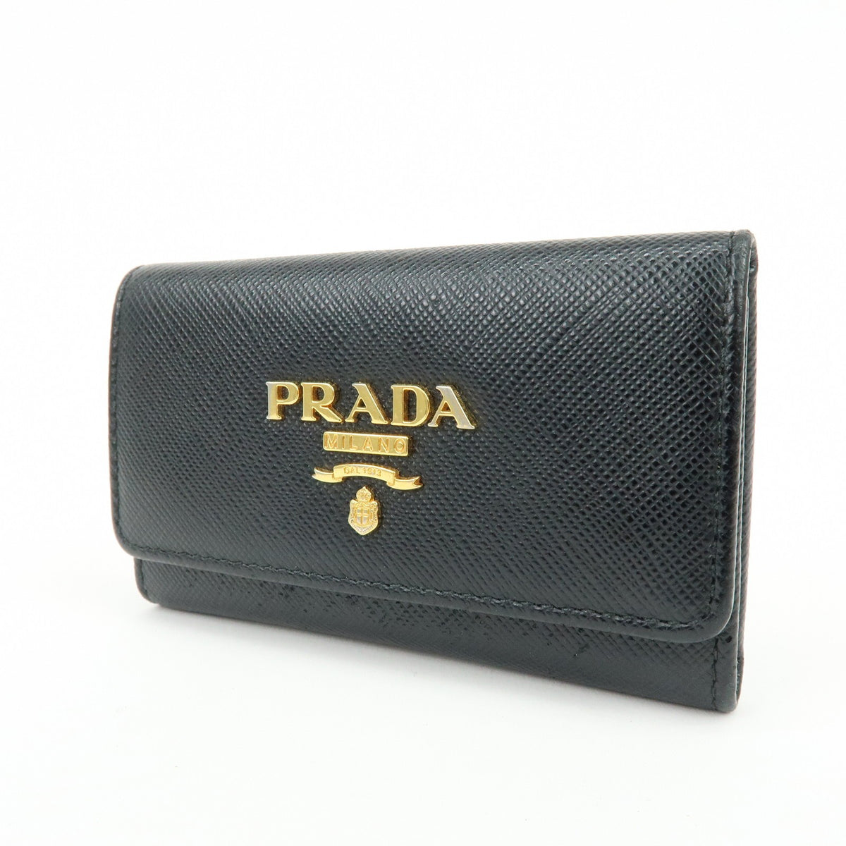Prada Flap Saffiano Leather, Black, Leather, Wallet
