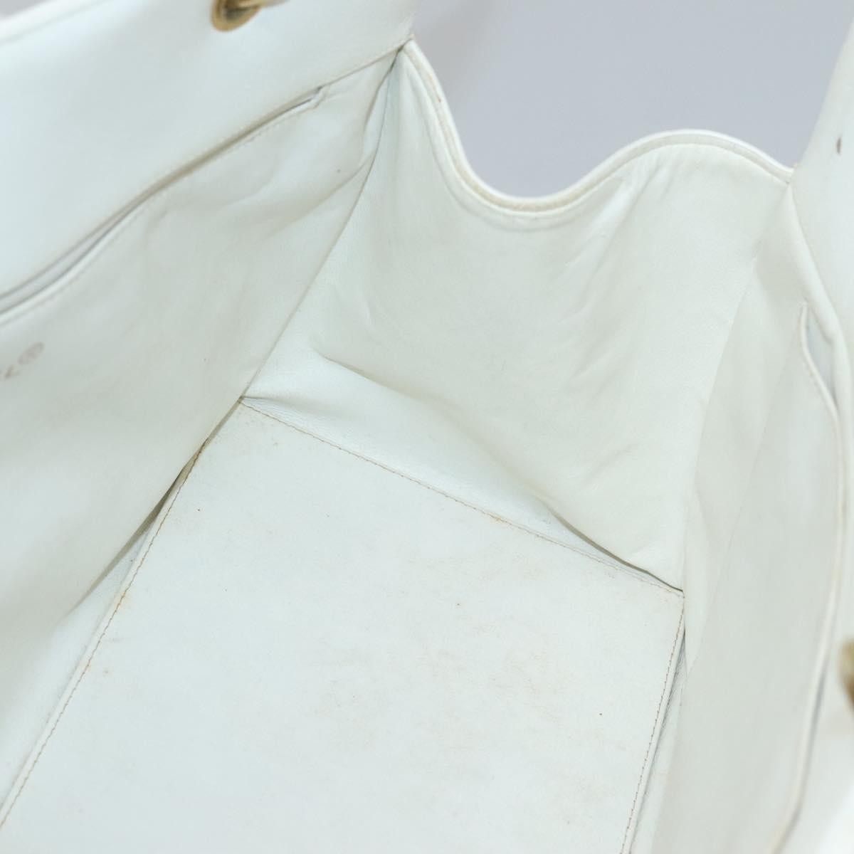 Chanel Vintage Grand Shopping Quilted Caviar, White, Leather, Tote Bag