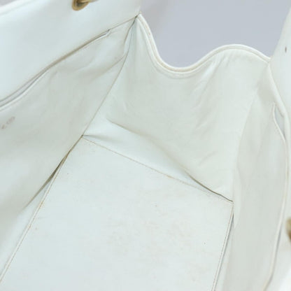 Chanel Vintage Grand Shopping Quilted Caviar, White, Leather, Tote Bag