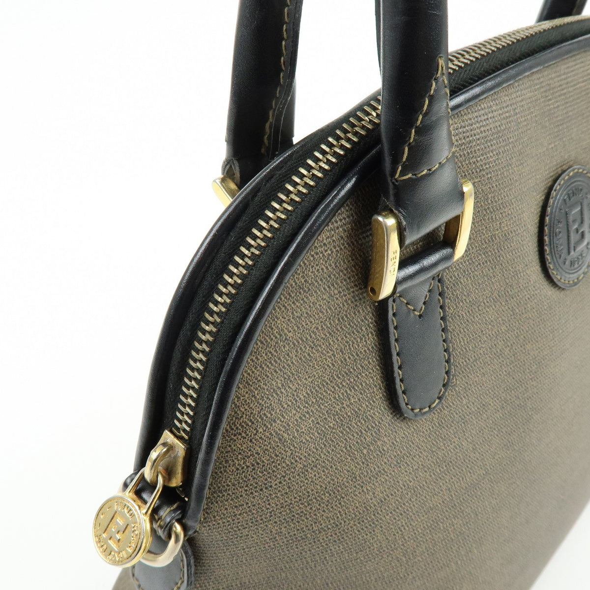 Fendi Vintage Dome Satchel Leather, Brown, Leather, Handbag