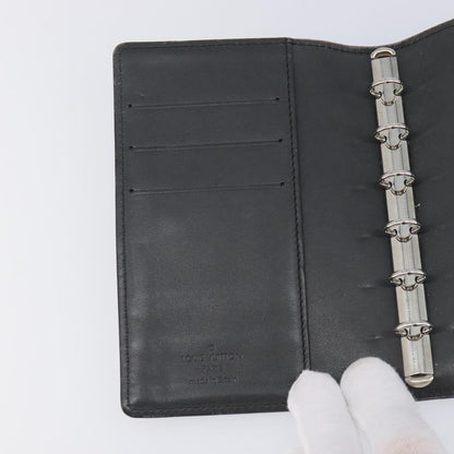 Louis Vuitton Agenda Cover Patent Leather, Black, Canvas, Wallet