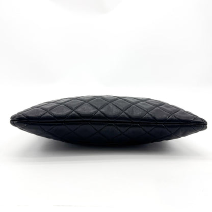 Chanel O Case Clutch Quilted Lambskin, Black, Leather, Clutch