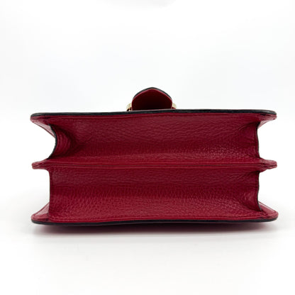 Gucci Interlocking Leather, Red, Leather, Shoulder Bag
