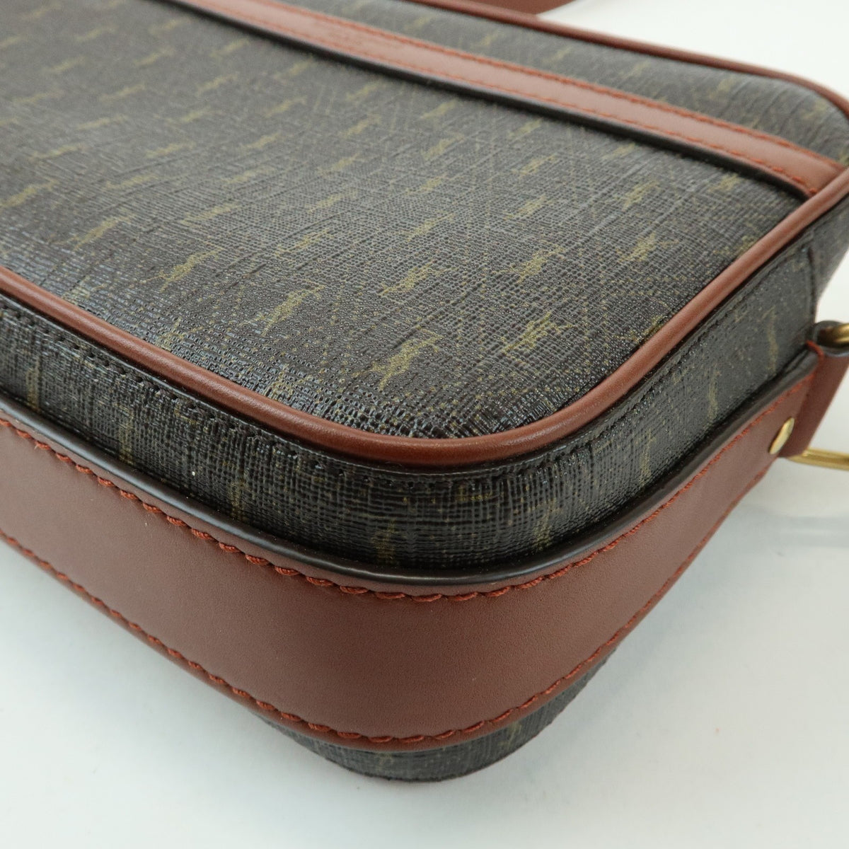 Saint Laurent Le Monogramme Camera Monogram All Over Coated Canvas and Leather, Brown, Canvas, Handbag