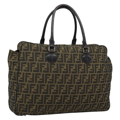 Fendi Vintage Zip Tote Zucca Canvas, Khaki, Canvas, Tote Bag