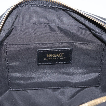 Versace Medusa Icon Front Slip Pocket Camera Quilted Leather, Black, Leather, Handbag