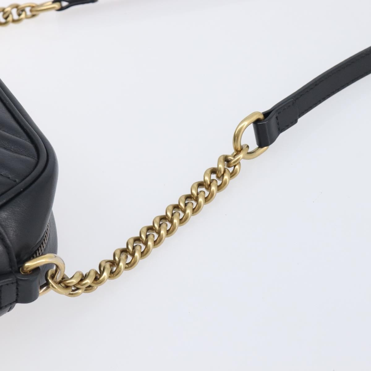 Gucci GG Marmont Matelasse Leather, Black, Leather, Shoulder Bag
