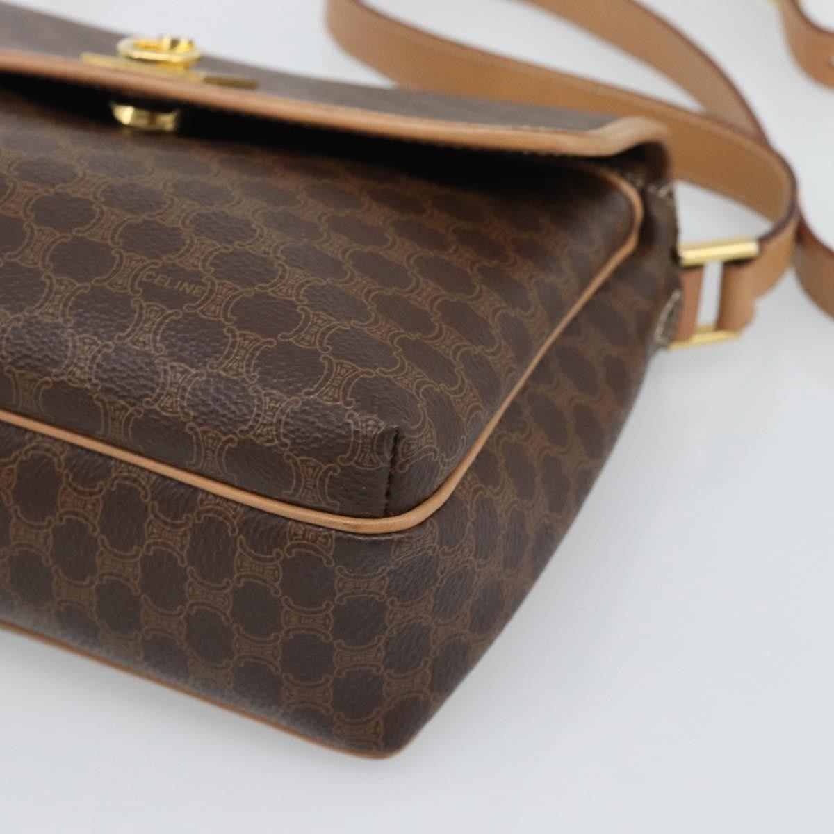 Celine Macadam Canvas, Brown, Canvas, Shoulder Bag