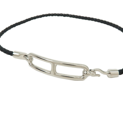 Hermes Roulis Double Tour Braided Leather, Black, Leather, Bracelet