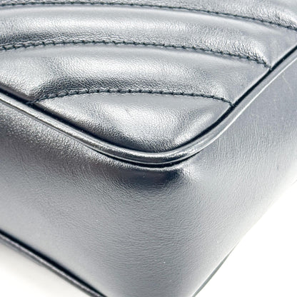 Saint Laurent Lou Camera Matelasse Chevron Leather, Black, Calfskin, Handbag
