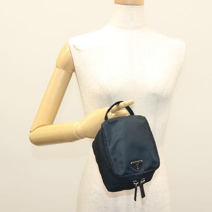 Prada Zip Around Toiletry Tessuto, Navy, Nylon, Clutch
