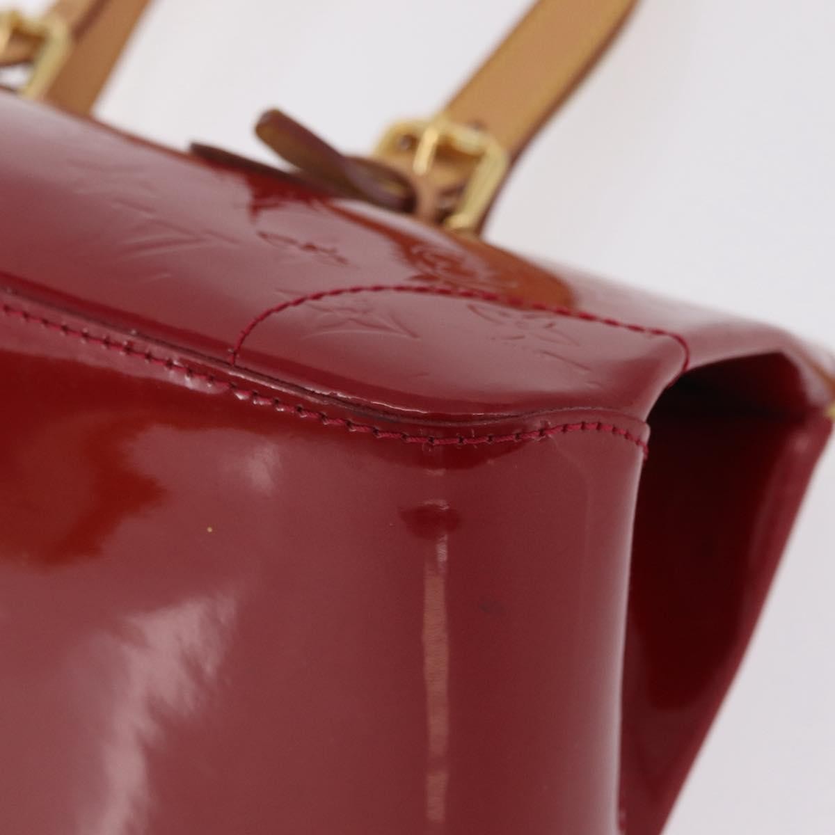 Louis Vuitton Rosewood Avenue Monogram Vernis, Red, Patent Leather, Handbag