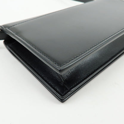 Saint Laurent Paris Chain Leather, Black, Leather, Crossbody Bag
