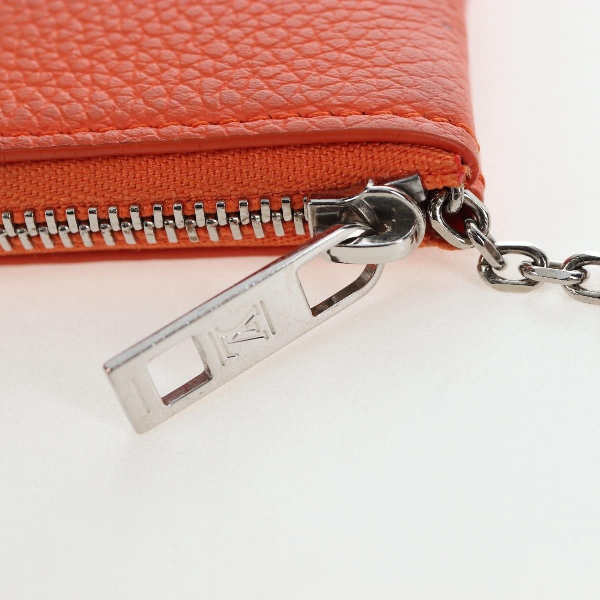 Louis Vuitton Pochette Clés Everyday LV leather, Orange, Leather, Wallet