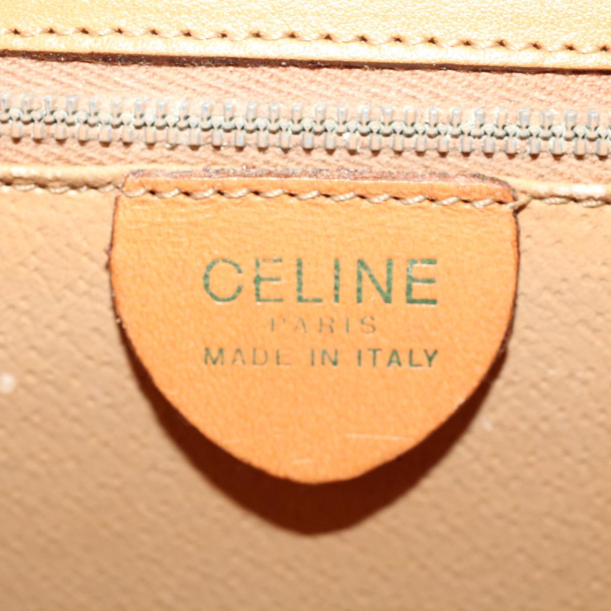 Celine Macadam Handbag Macadam with leather, BROWN, LEATHER, Handbag