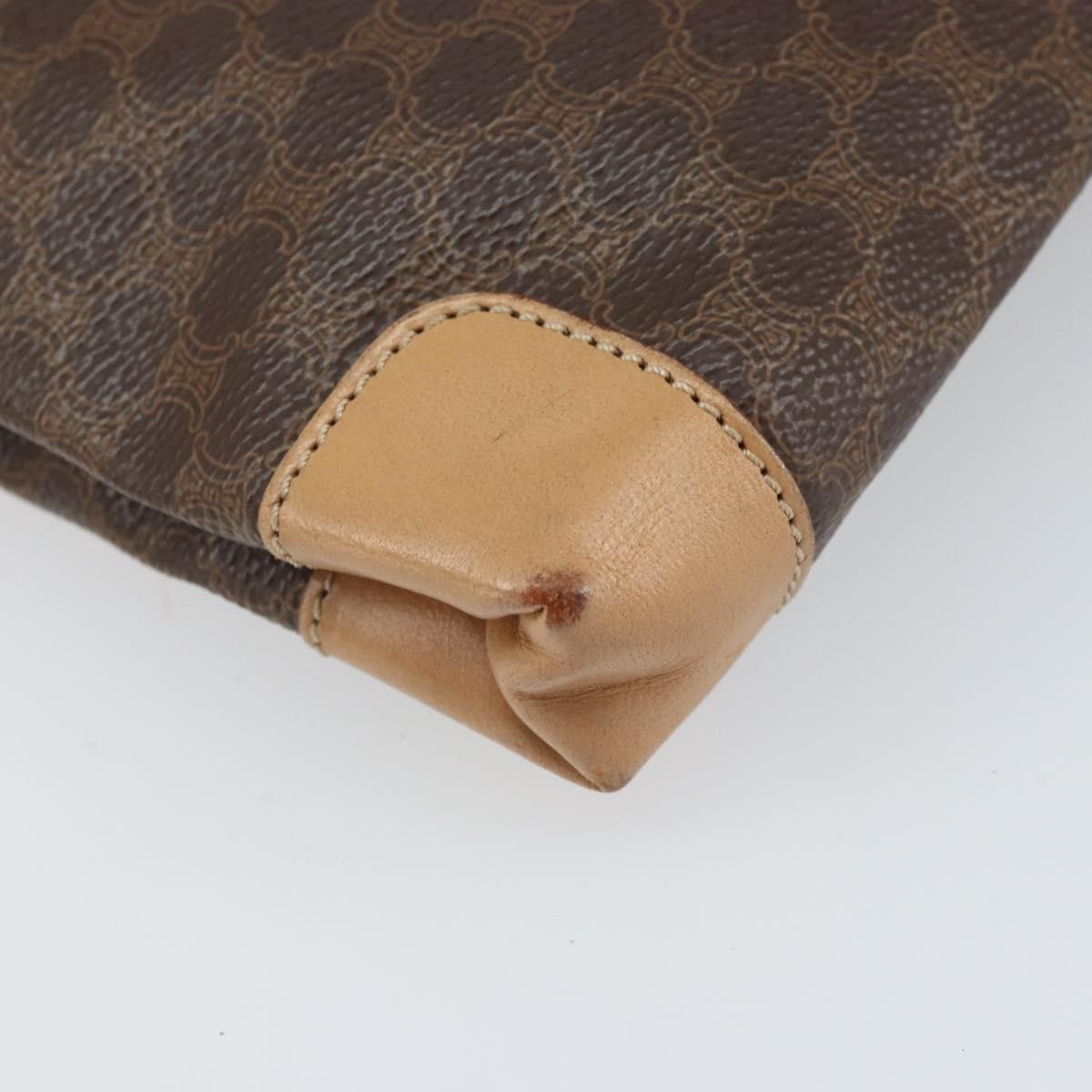Celine Vintage Macadam Canvas and Leather, Brown, Canvas, Tote Bag