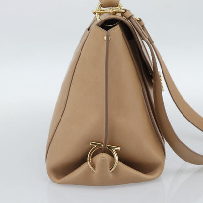 Salvatore Ferragamo Sofia Rainbow Saddle Leather, Beige, Leather, Handbag
