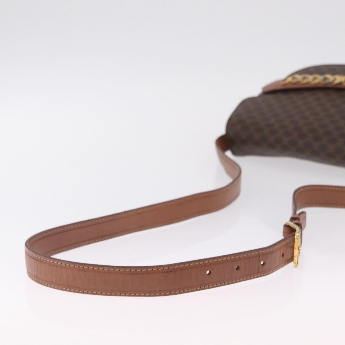 Celine Macadam Shoulder Canvas, Brown, Canvas, Crossbody Bag