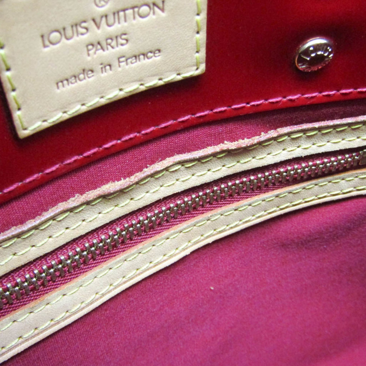 Louis Vuitton Reade Monogram Vernis, Red, Patent Leather, Handbag