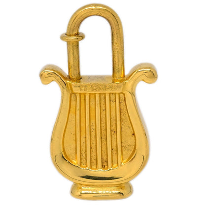 Hermes Harp Cadena Padlock 1996 Limited Metal Design, Gold, Gold Plated, Charm