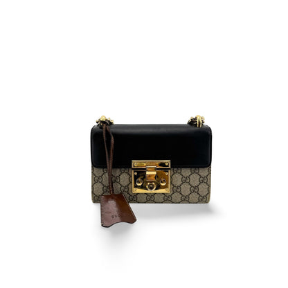 Gucci Padlock Clutch GG Canvas and Leather, Black, Canvas, Clutch