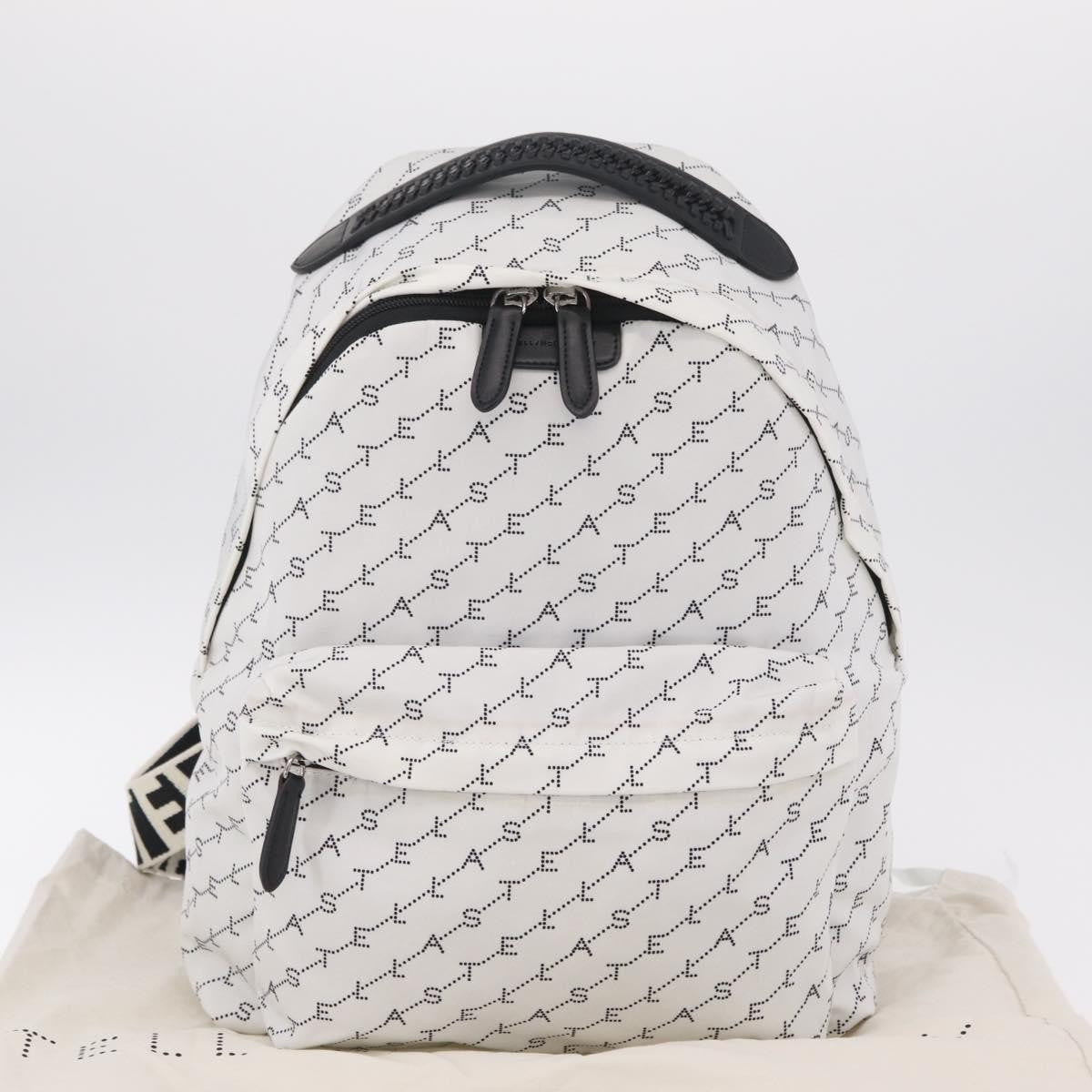 Stella McCartney Falabella Go Monogram Monogram Canvas, White, Nylon, Backpack