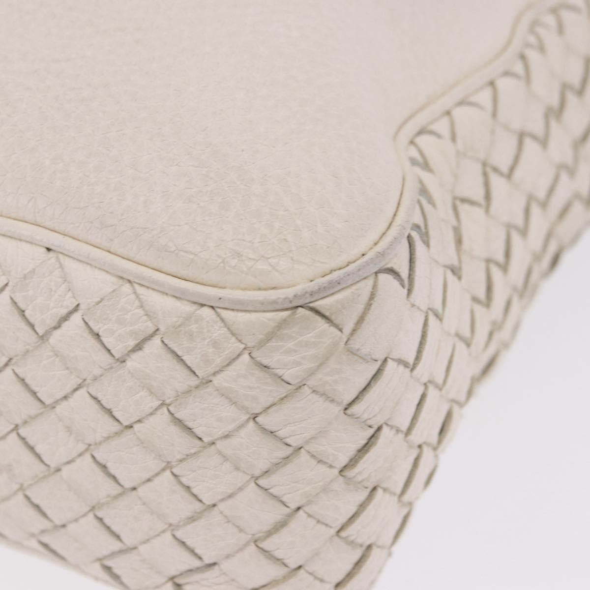 Bottega Veneta Intrecciato Shoulder Leather, White, Leather, Shoulder Bag