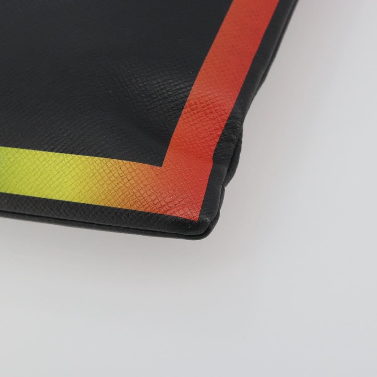 Louis Vuitton Pochette A4 Rainbow Taiga Leather, Black, Leather, Clutch