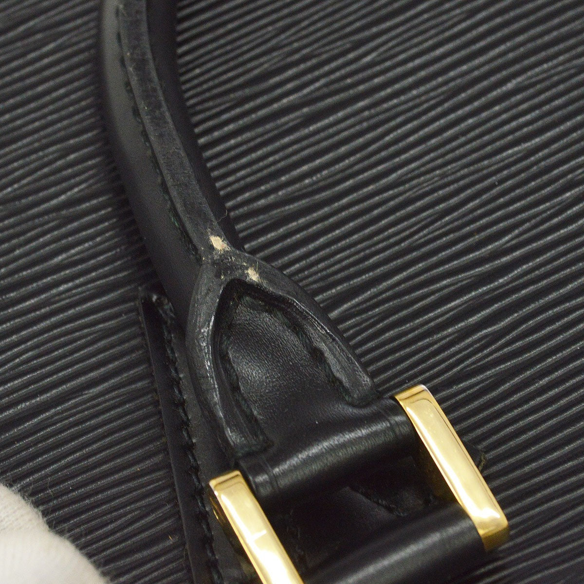 Louis Vuitton Sorbonne Epi Leather, Black, Leather, Handbag