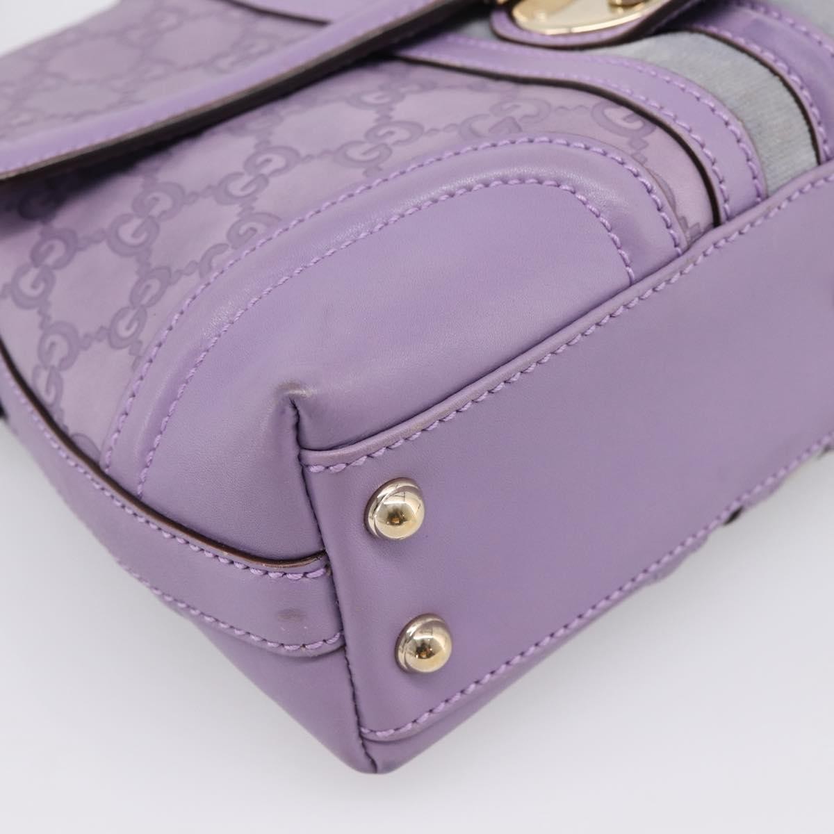 Gucci Web Flap Guccissima, Purple, Leather, Shoulder Bag
