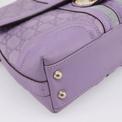 Gucci Web Flap Guccissima, Purple, Leather, Shoulder Bag