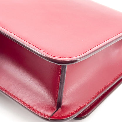 Burberry TB Flap Leather, Red, Leather, Handbag