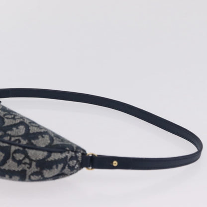 Christian Dior Vintage Saddle Bag Canvas, Navy, Canvas, Clutch